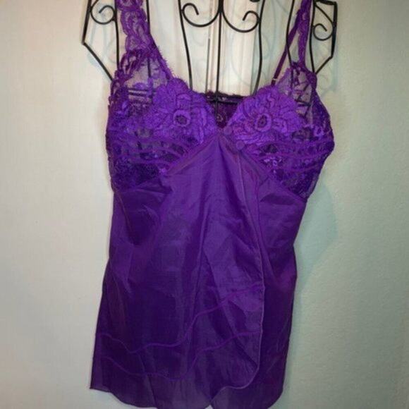 La Perla Lace trimmed silk blend camisole violet M - Picture 5 of 9